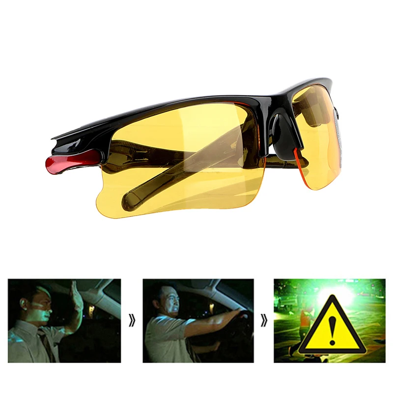 Day Night Car Vision Driver's Eyewear For Man Anti Glare Evening Goggles ABS Enhanced Light Sunshade Ride Glasses Car Accessorie