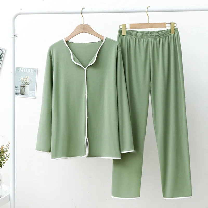 

Autumn Winter 2022 New Modal Long-sleeved T-shirt Women Loose Pajamas Suit Wild Slim Casual Tops Home Service Pajama Set Women