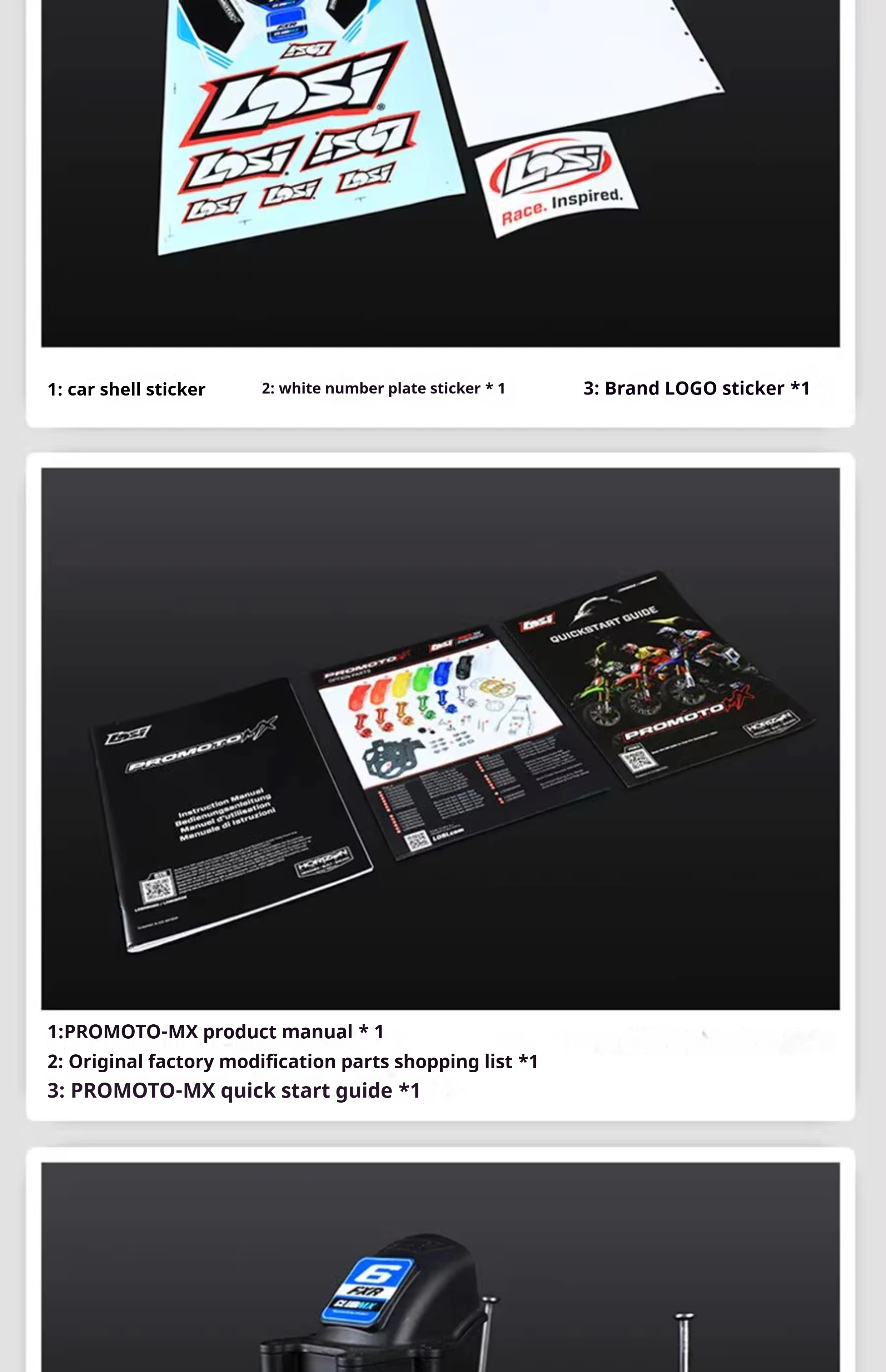 Coche modelo RC Losi 1/4 Promoto MX motocicleta de control remoto carreras todoterreno sin escobillas RTR