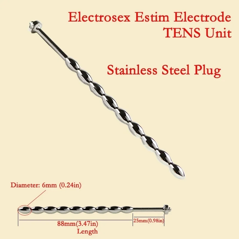 Electric Shock Male Penis Urethral Plug Stainless Steel Chastity Urethral Dilator Sex Product DIY Accessories