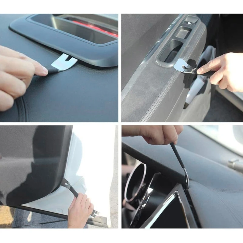 6pcs Trim Door Clip Panel Dashboard Radio Interior Repair Removal Metal Car Removal Pry Disassembly Tool