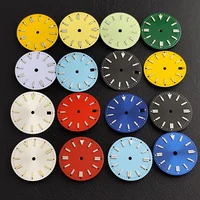 28.5mm Luminous Watch Dial Fits NH35/M8215/E2836 Movement Watch Accessories Silvery Gold NH35 Hands Wristwatches Parts For man