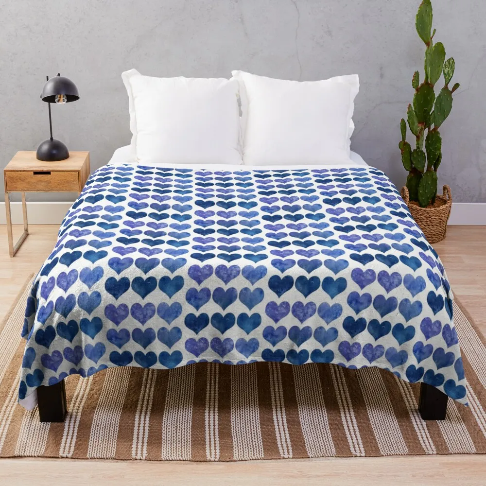 

Blue heart. Throw Blanket wednesday Vintage Blanket