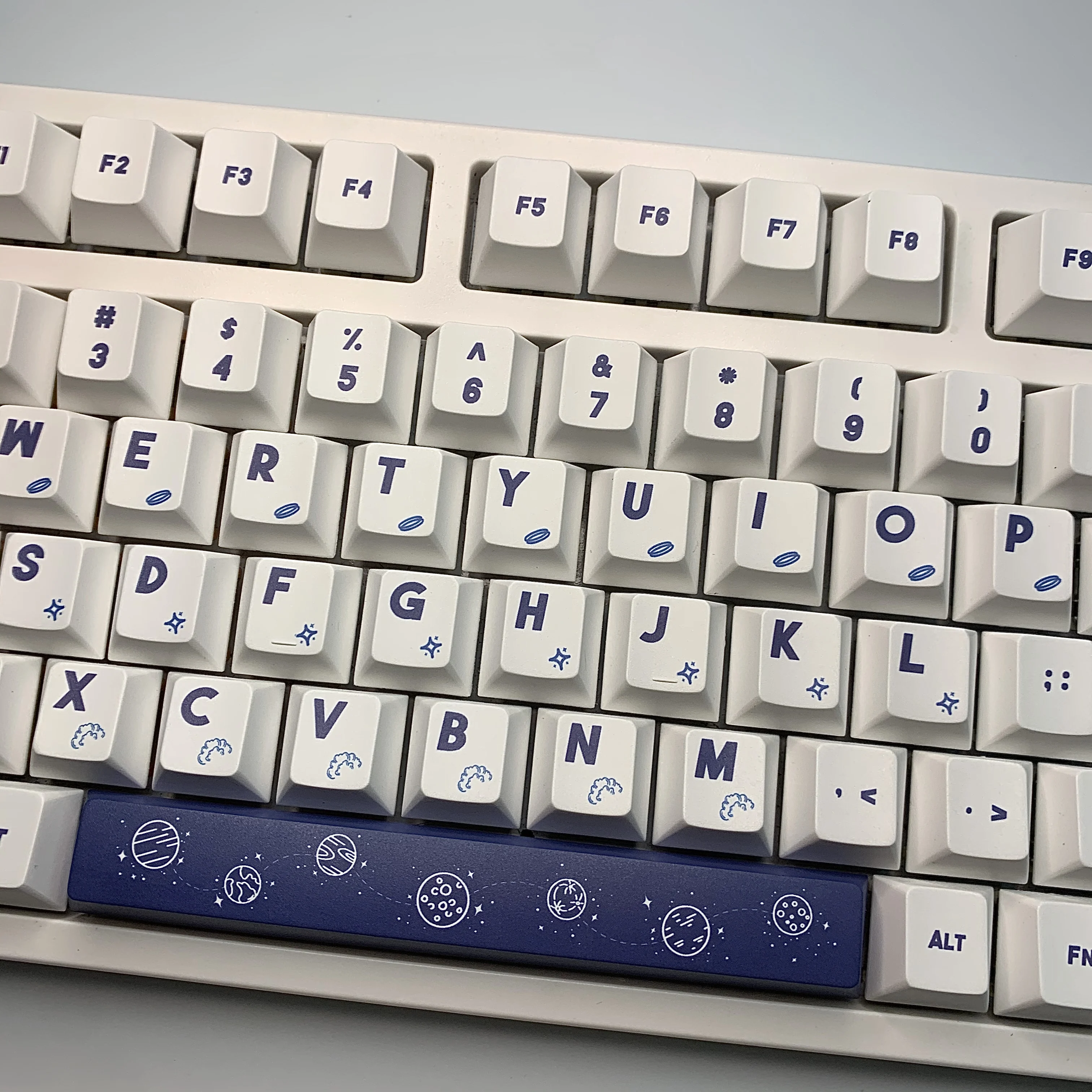 Tema Aeroespacial Pbt Keycaps Teclado Mecânico Minimalismo Keycap Perfil Cereja Personalizado 126 Chaves - Imagem 6