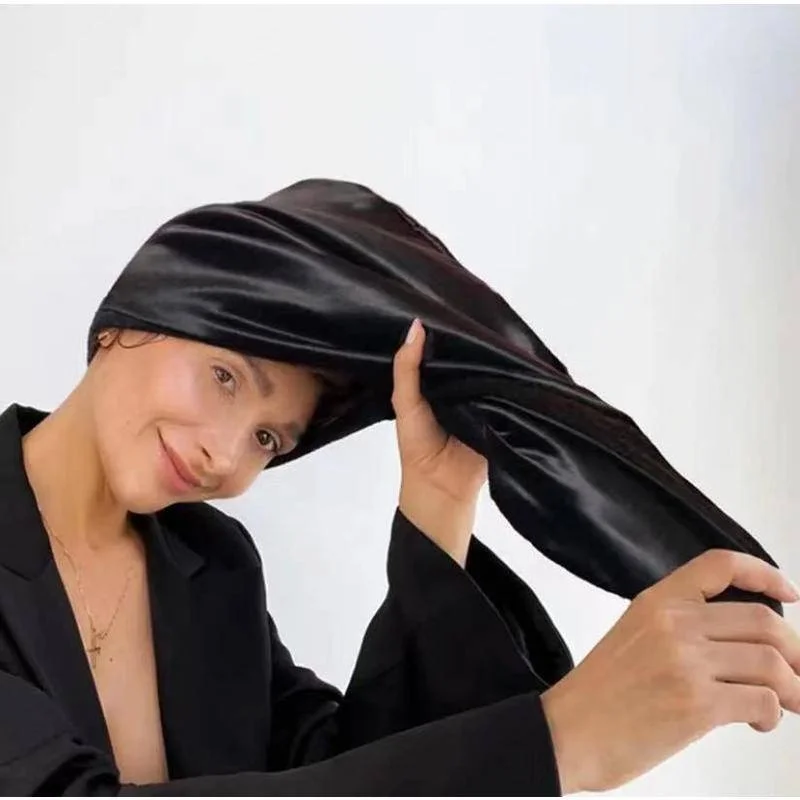 Microfiber Hair Wrap Towel Double Layer Curly Hair Turban Towel for Women Satin Hair Drying Towel for Curly Hair 3