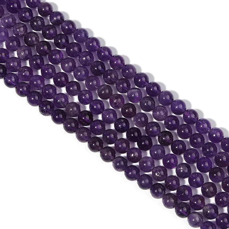 Amethysts Natural Stone Crystal Beads 6/8/10mm Round DIY Bracelet Necklace Accessroy Charms Jewelry Making Beaded