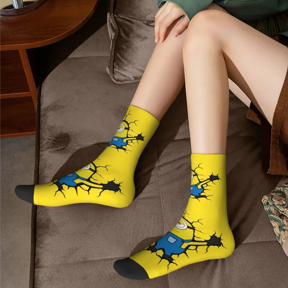 Custom Cool Print M- Minions Cartoon Socks for Women Men Stretchy Summer Autumn Winter M- Minions Bananas Crew Socks 120 Sf9f6ad20cb52449aacd654f121ff105bW