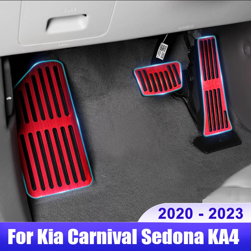 

For Kia Carnival Sedona KA4 2020 2021 2022 2023 Car Accelerator Brake Foot Rest Pedals Cover Pads Non-slip Pads Accessories