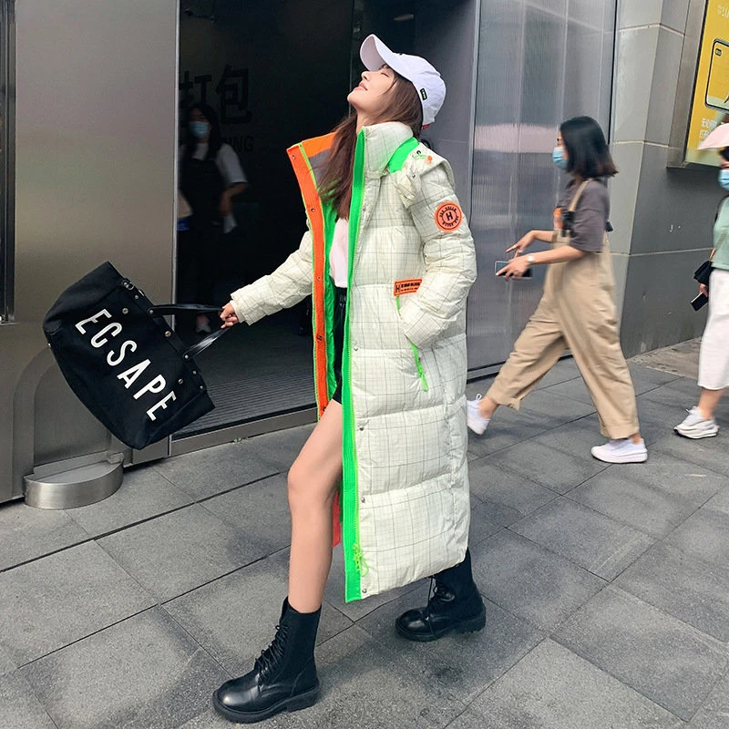 Female Camouflage Parka Coat  Winter Long Cotton-padded Jacket Flocking Hooded Cotton-padded Jacket Winter Print Overcoat