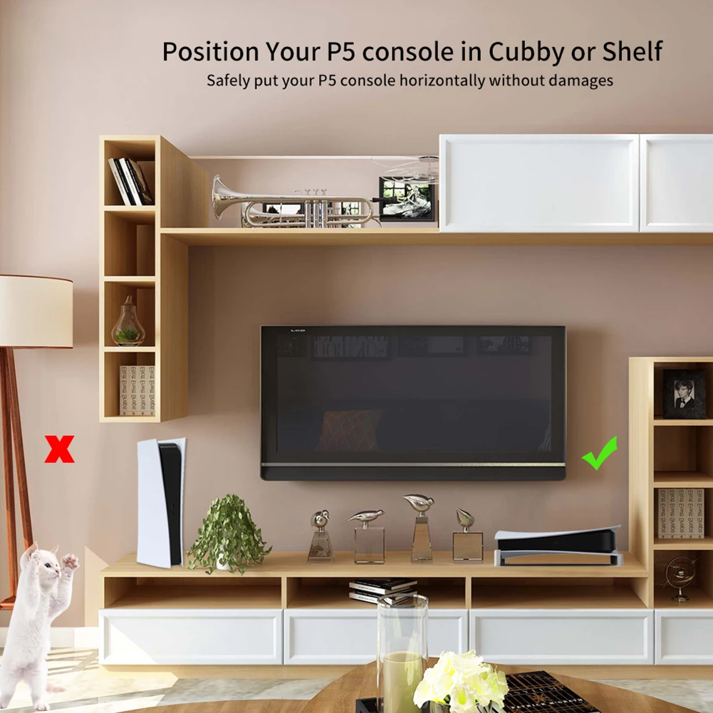 2Pcs Horizontal Storage Stand Optical Drive Storage Stand for PlayStation 5 PS5 Game Console Dock Rack Holder