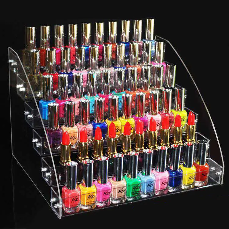Nail Polish Display Stand Acrylic Transparent Multi-Layer Manicure Rack Nail Shop Cosmetic Rack Nail Polish Storage Rack 2