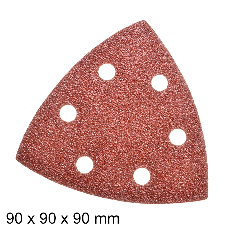 25개입 6홀 삼각형 샌딩 디스크 90x90x90mm 델타 샌더 훅앤루프 샌드페이퍼 연마 도구 (사포) 40-2000 그릿