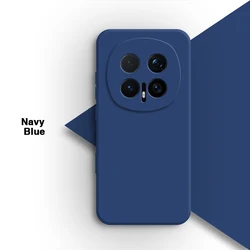 Liquid Silicone Soft Back Cover - Simple Fashion Internal Flocking Phone Case for Honor Magic8 (Navy Blue)