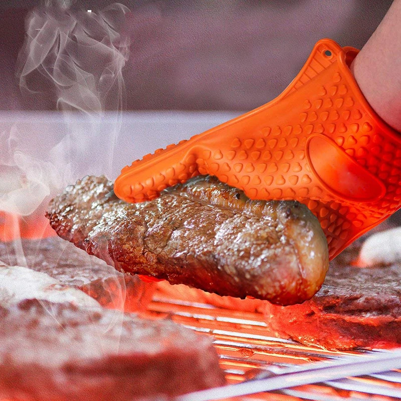 Baking Silicone Microwave Oven Gloves BBQ Grill Gloves Heat Resistant Oven Mitts Kitchen Gadgets