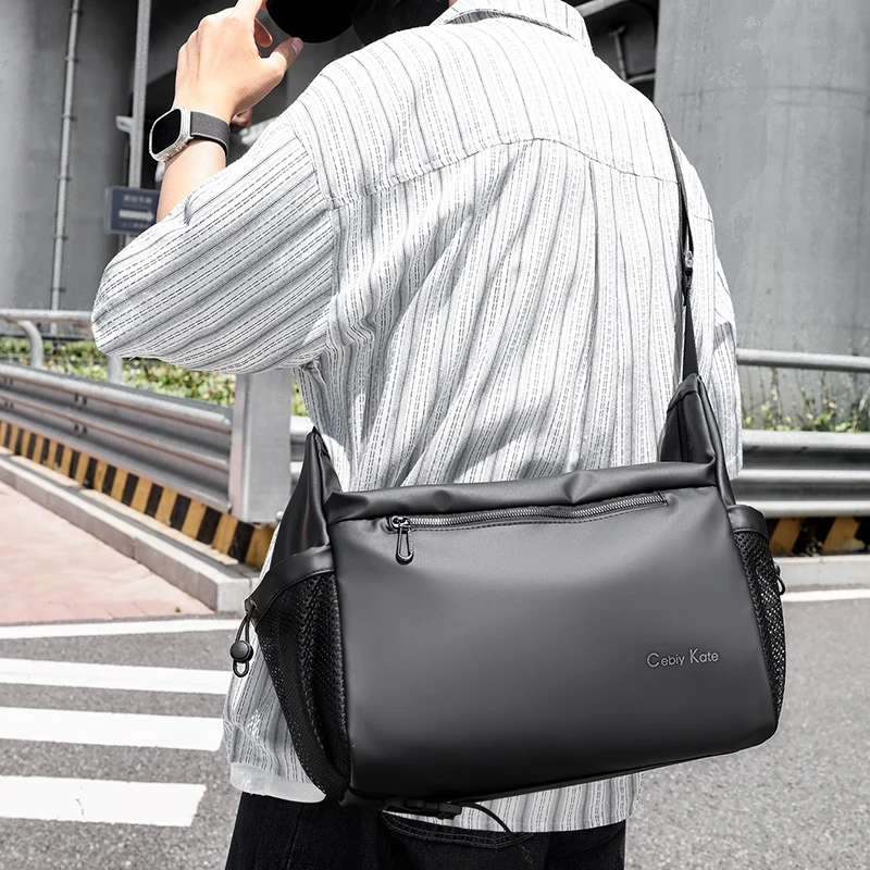 Men's large bag - adjustable strap - shoulder bag, spacious main compartment and side pocket - work, travel, Commuter Bag