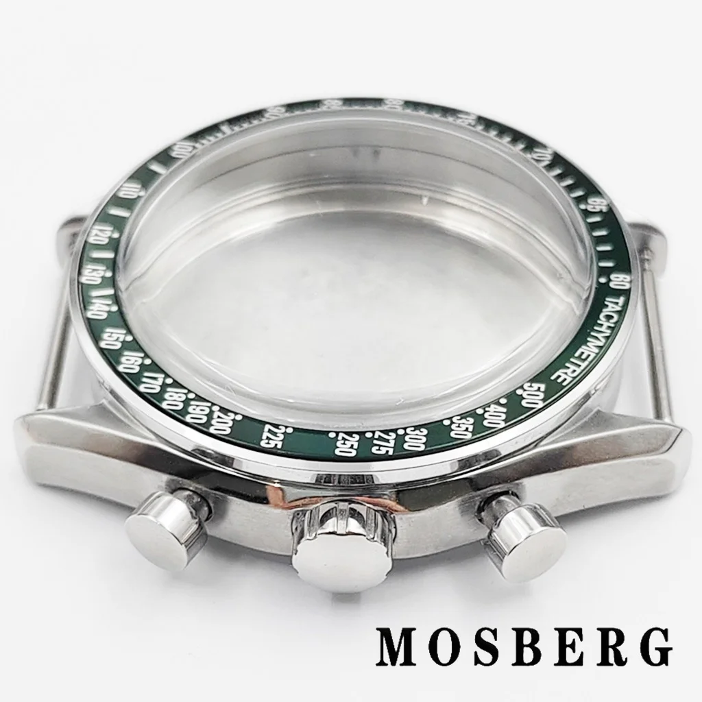 Silver Stainless Steel 40mm Watch Case with Multi-Color Bezel Options