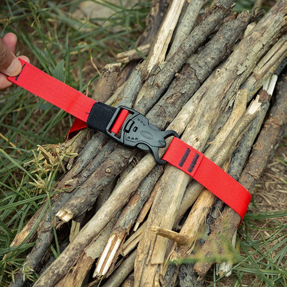 2Pcs Portable Cargo Tie Down Luggage Belt Strap Quick Release Buckle 0.6/1/1.5M Baggage Secure Strap for Camping Hiking Hunting