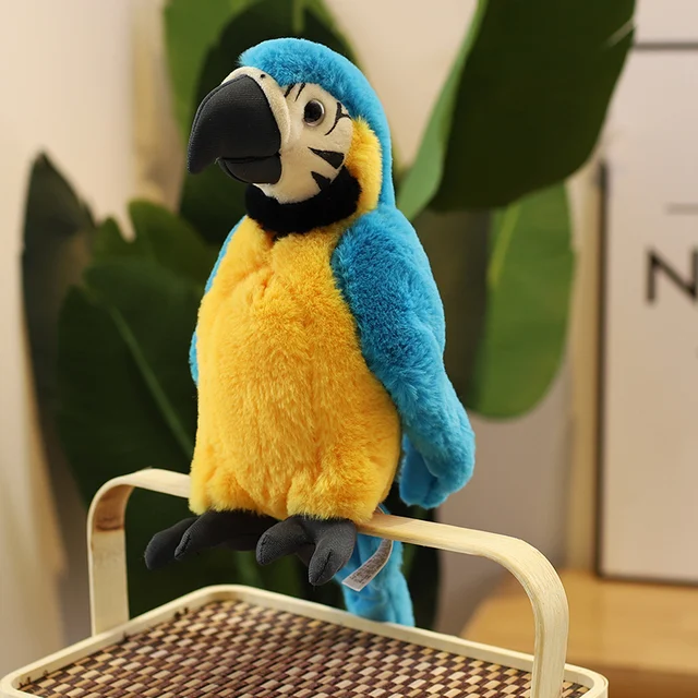 Realistic Blue Macaw Toy Wild Republic Macaw Parrot 11” Plush Blue
