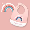 Waterproof Baby Bibs Baby Stuff Cute Cartoon Animal Printed Kids Bib Girl Boy Adjustable Soft Silicone Bib Baby Feeding Stuff 4