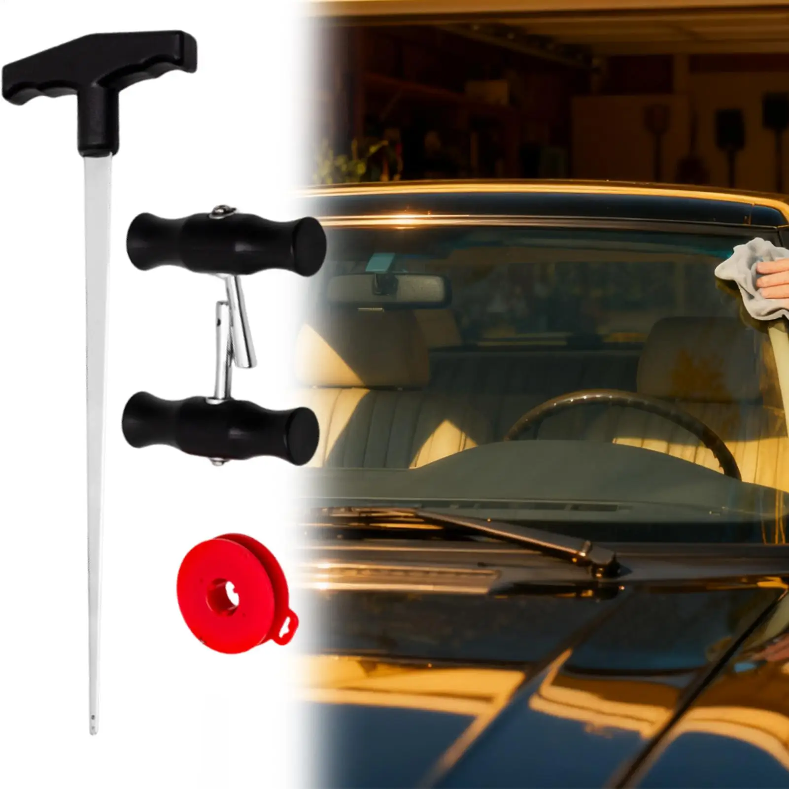 윈드실드 절단 도구 T자형 강철 클래식 자동차 용품 유리 제거 도구 절단용 고..