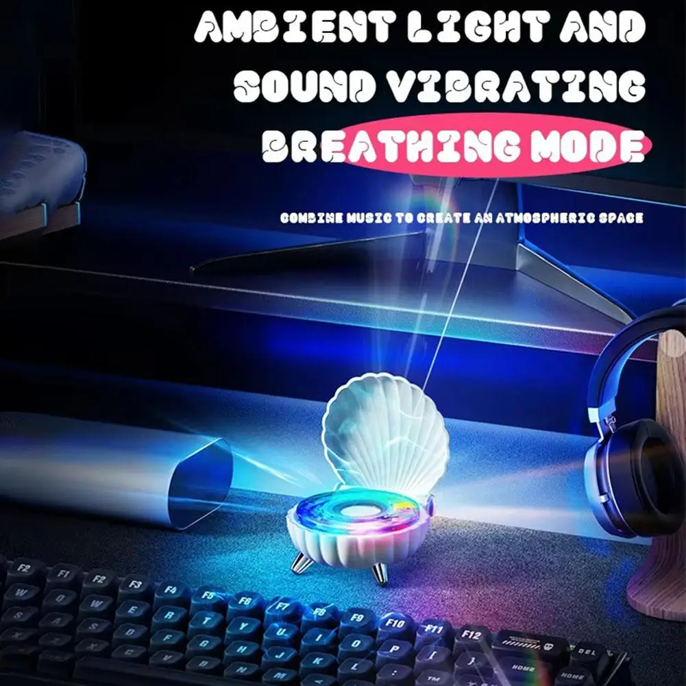 Shell Night Lights With Bluetooth Speaker Retro Music Player Wireless Surround Colorful Decor Atmosphere Light Best Gifts