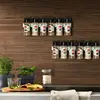 2pcs Grey Plastic Kitchen Jar Rack Wall-Mounted Adhesive Seasoning Bottles Holder Spice Bottle Holder Tool Kitchen Storage Rack 3