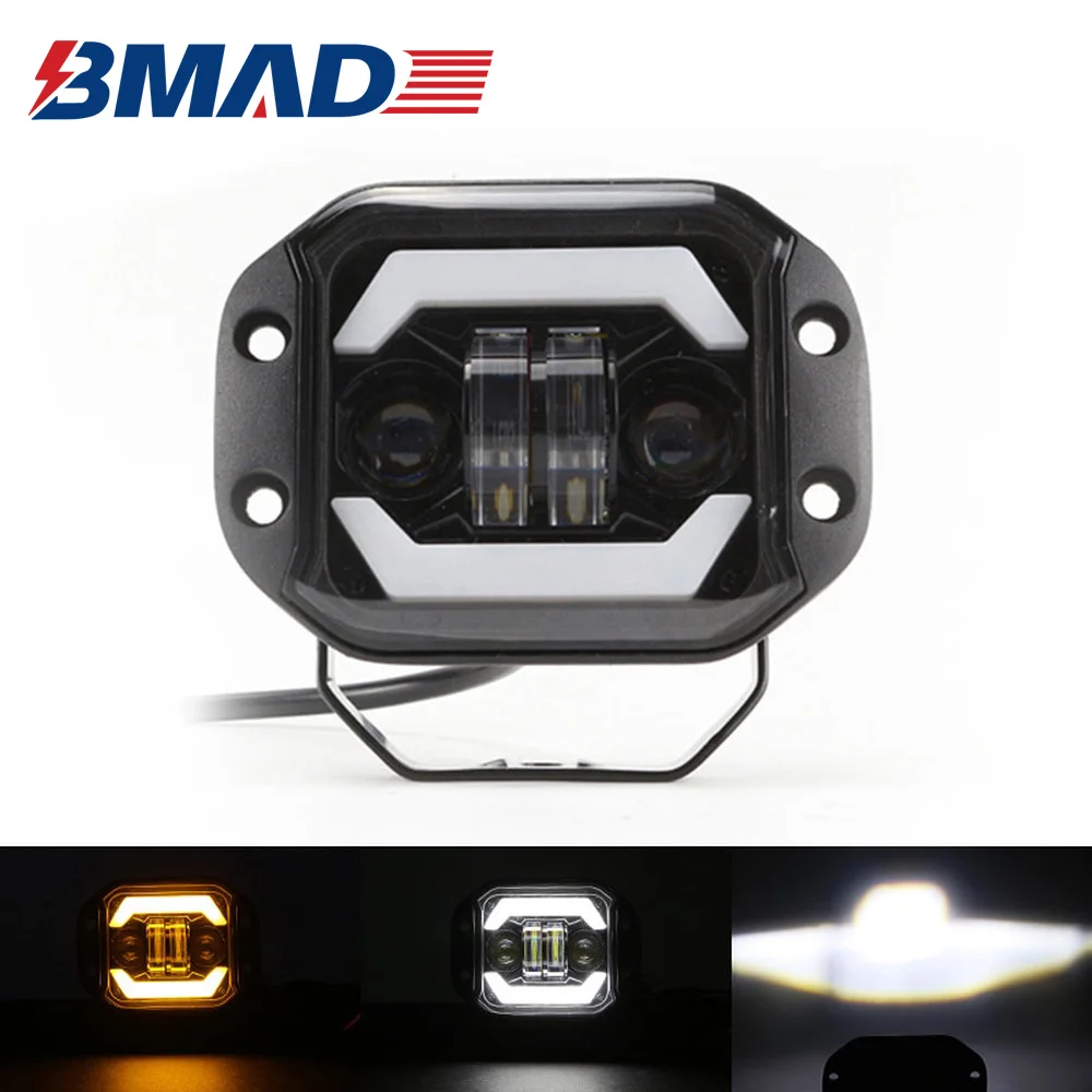 Bmad 5 "Pollici Spotlight Flush Mount Led Work Light Bar Hi/Low Beam Off Road 4 X4 Atv Niva Lada Car 12V 24V Led Fari Fendinebbia Di Guida