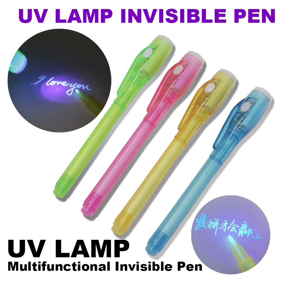 

Gift Pen Magic Purple 2 In 1 UV Graffiti Black Light Combo Creative Stationery Invisible Ink Pen Marker pen Highlighter Office