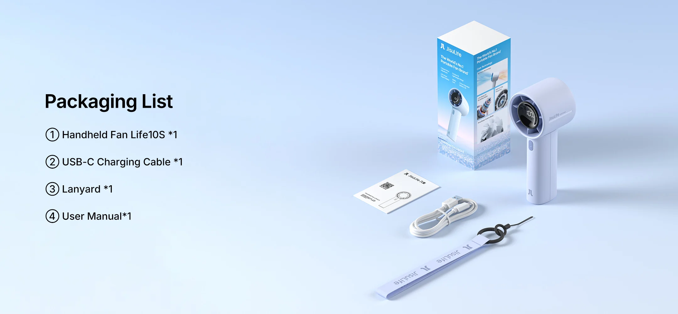 Jisulife draagbare handventilator mini met 5 standen 5000mah_voghion.com