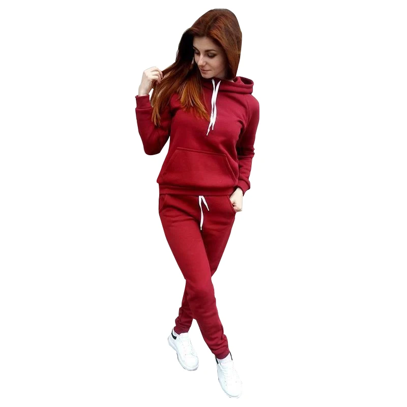 Autumn Hoodies Two Piece Sets Tracksuit Women Oversized Pullovers Sweatshirts Casual Long Pants Sports Suit Female