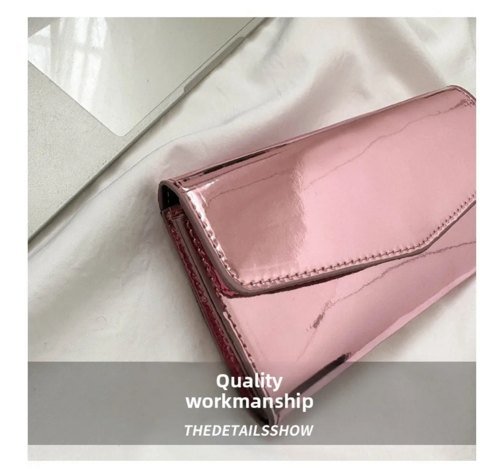 Tragbare PU-Leder Geldbörse mit langem Reißverschluss, Damen-Clutch, leichte Handgelenktasche für Frauen, orientiert auf die weibliche Bedürfnisse. – Detail 6