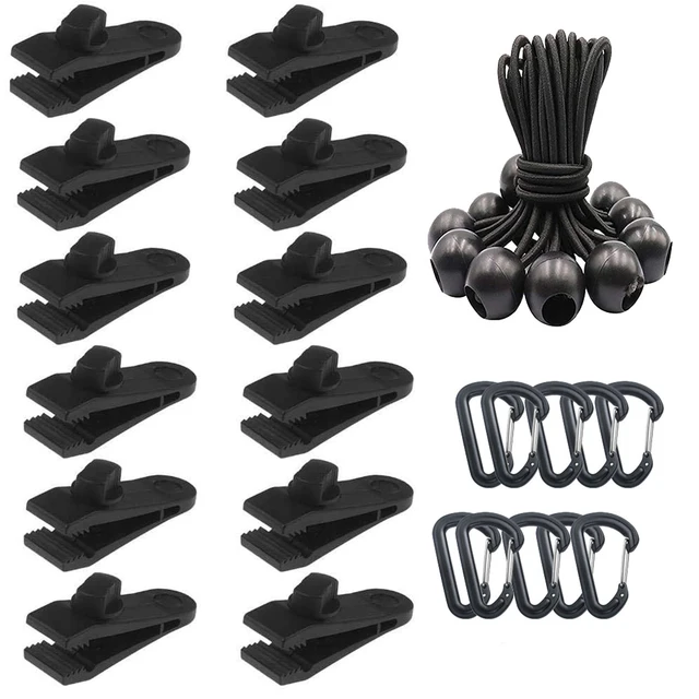 10 db Szélálló, Beállítható Zenekarokkal Sátor Klipek D Alakú Karabinerek Kemping Kertészkedés Nagy Teherbírású Túrázás Kültéri Tartós