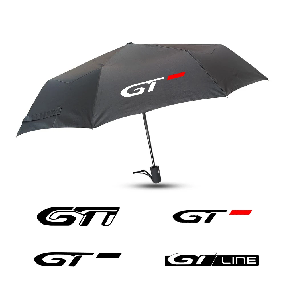 Car Automatic Folding Windproof Sunshade Umbrella For Peugeot GTI GT LINE GT Fully Automatic Folding Car Umbrella