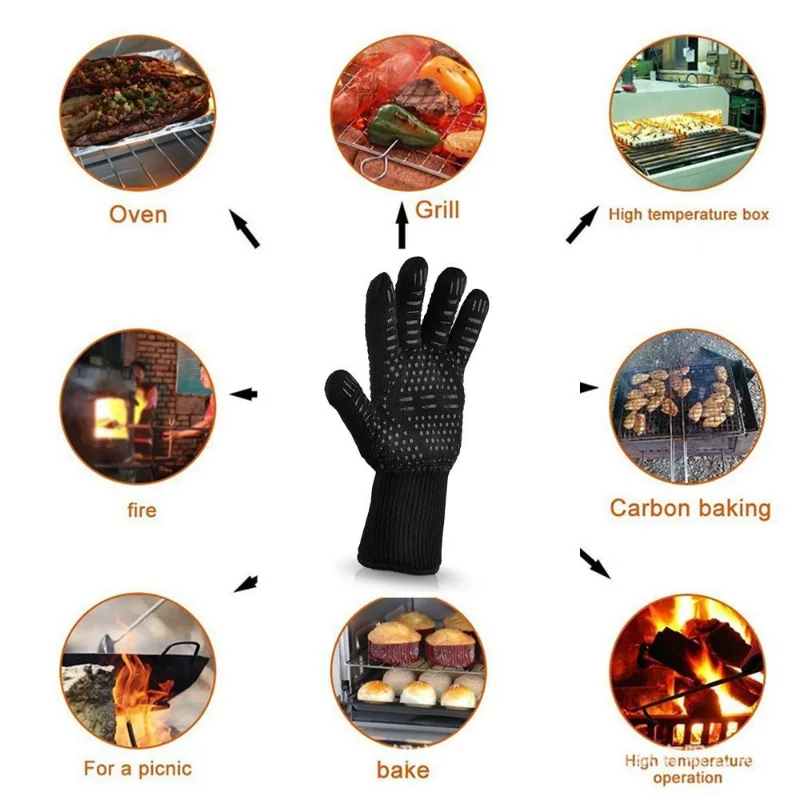 GIFT TOWER Gants Cuisine Anti-chaleur Anti-dérapant Protection pour Cuisine  Barbecue