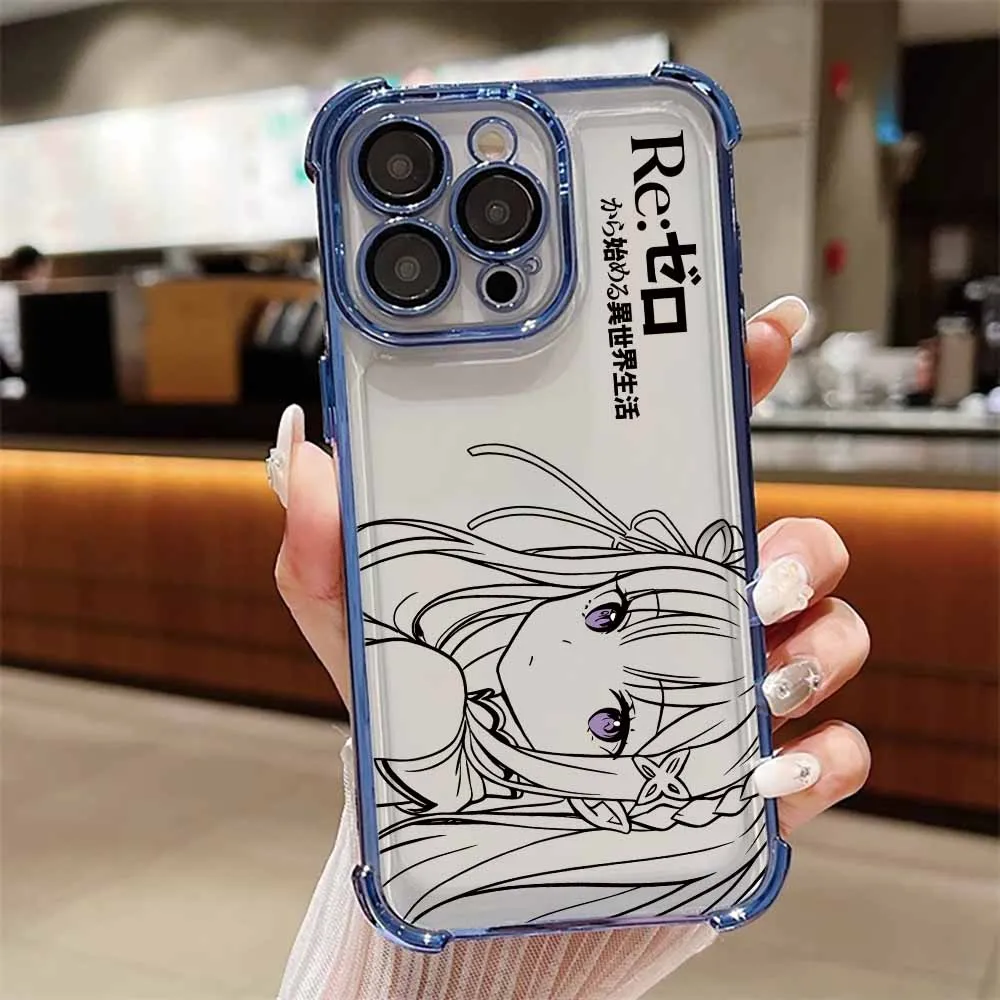 Anime Cute Rem Emilia Soft Phone Case