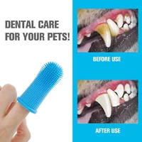 Chien Super doux animal de compagnie doigt brosse à dents nettoyage des dents soin de la respiration non toxique Silicone brosse à dents chat chien brosse à dents produits pour animaux de compagnie 3