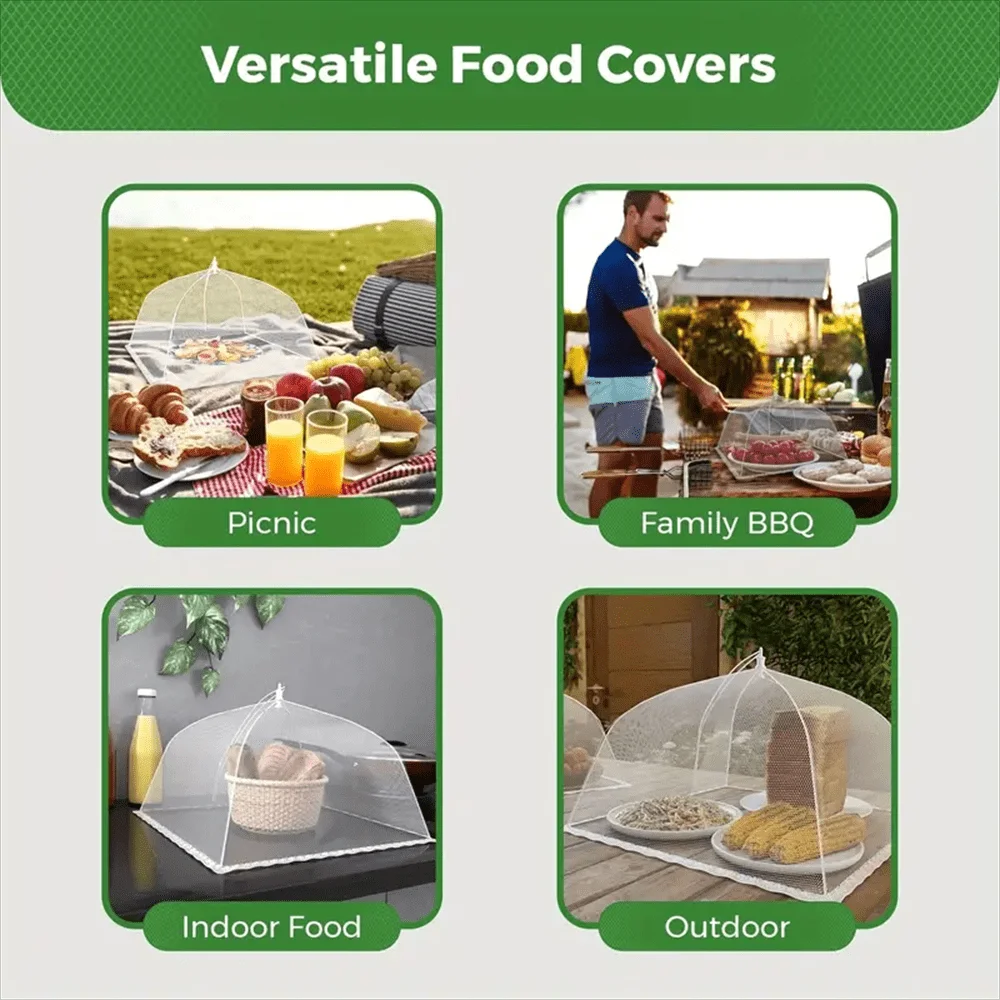 3pc household dustproof food cover, multifunctional pop-up foldable high-density mesh tent to stop flies, mosquitoes