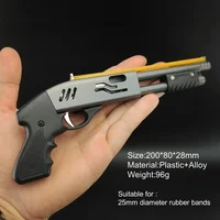 Mini Alloy Rubber Band Gun Toys Kids Children Sprayer 8 Bursts Toy Rifle Guns Miniature Pistol Model Ornaments Gifts for Boys 2