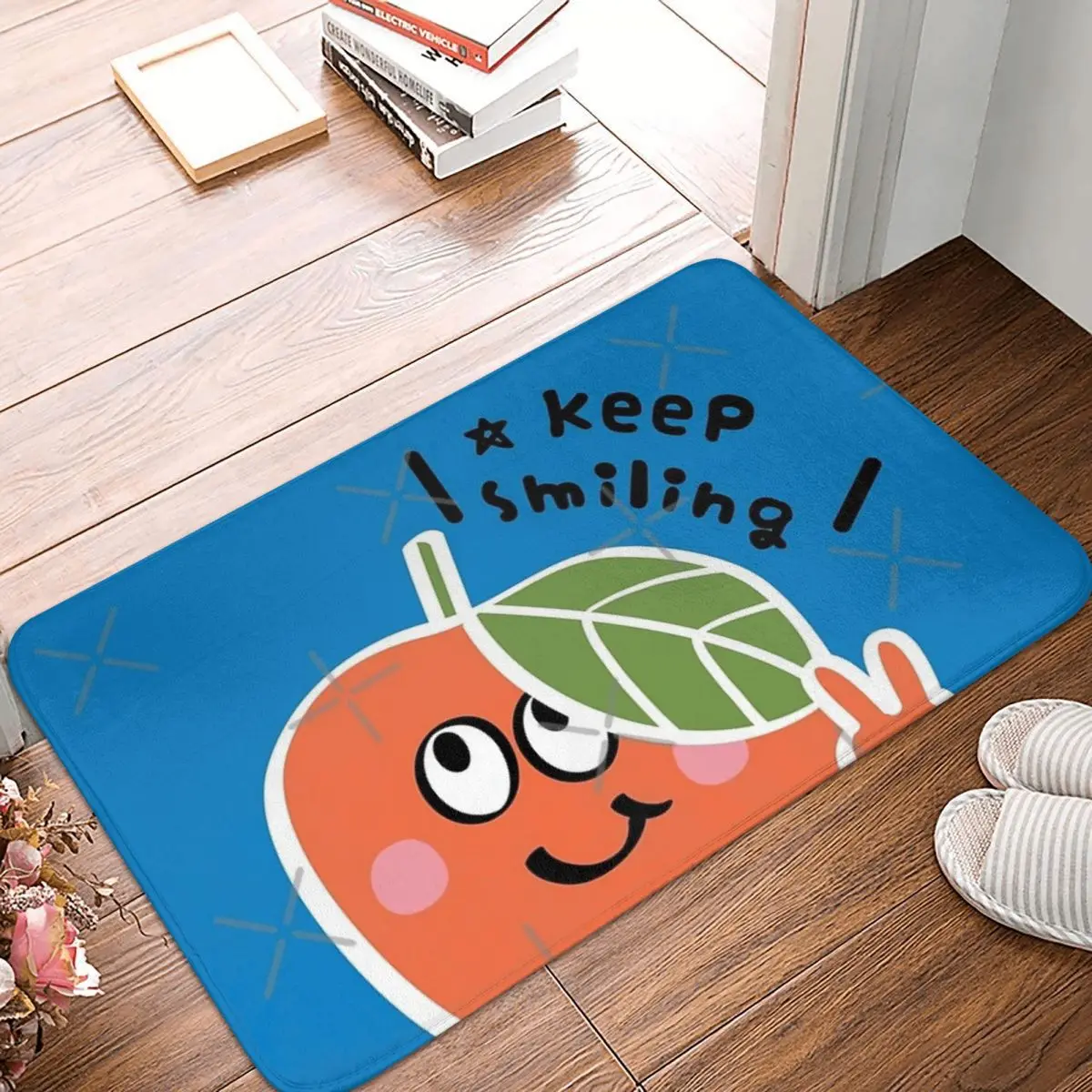 

Cute Cartoon Fruit Set With Cheer Up Quotes 40x60cm Carpet Polyester Floor Mats Fashionable Anti-Slip Everyday
