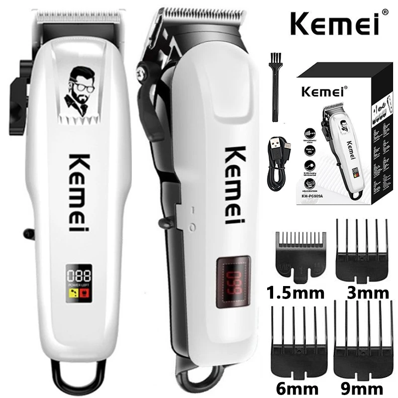 

Kemei KM-PG809A KM-809A Electric Hair Clipper Cordless Men's Trimmer Professional Rechargeable Hair Clipper Tool