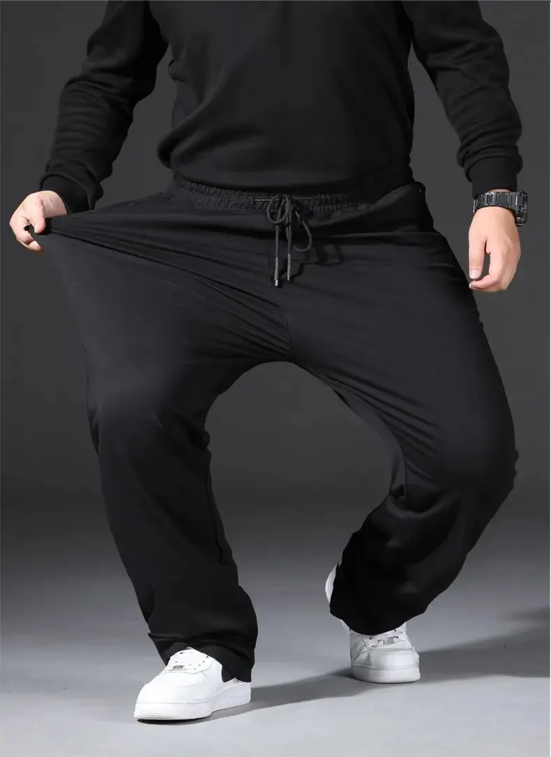 10XL Black Winter Pants Men Oversize Warm Plush Fluff Thickening Pants Trousers Oversize Comfortable Elastic Waist Big Pants Men 6