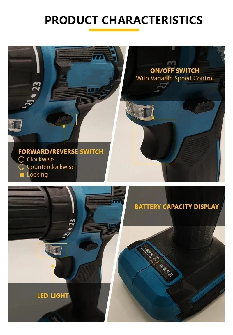 Fit Makita DDF485 10MM Cordless Compact Drill Multi-Function Screwdriver Brushle