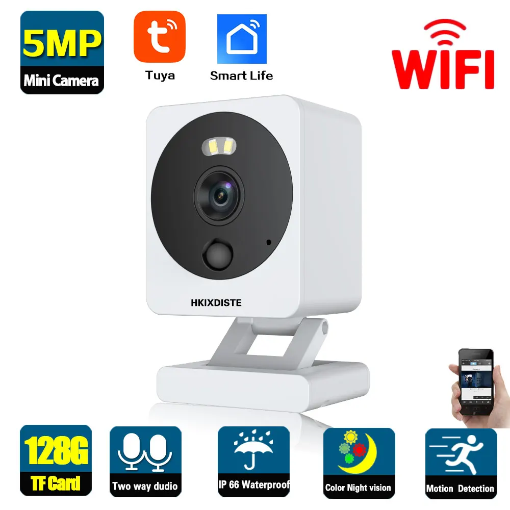 5Mp 2K Wifi Telecamera Di Sicurezza Tuya Smart Life Wireless Baby Monitor Sorveglianza Cctv Esterna Ip Cam Home Pet Monitor Audio A 2 Vie