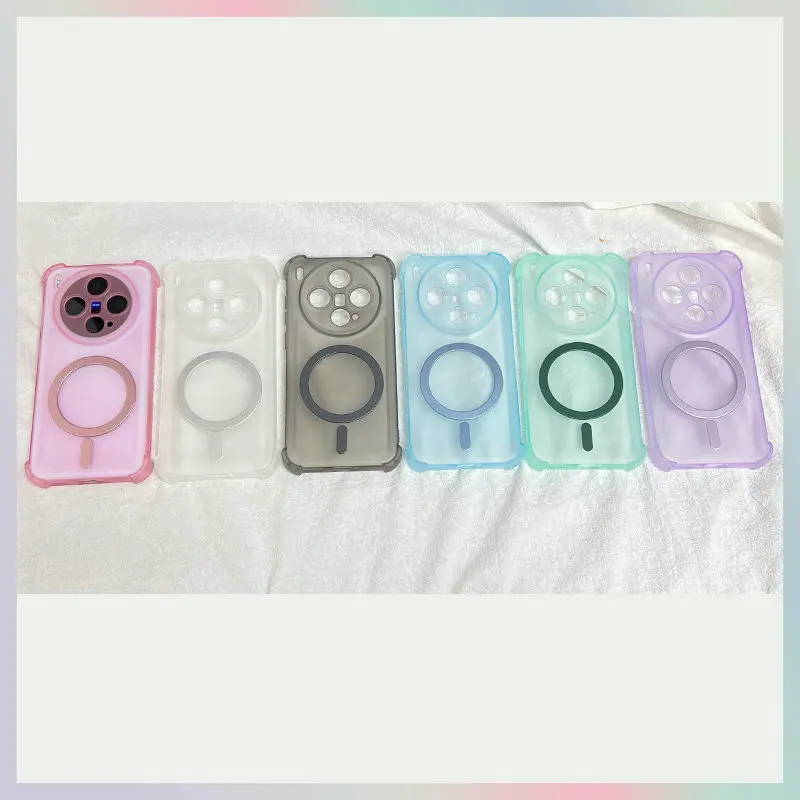 Magnetic Shockproof Clear Silicone Case with Wireless Charging Compatibility