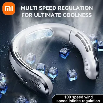 Xiaomi Nuovo 8000mAh USB Appeso Al Collo Ventilatore Ricaricabile Portatile Senza Lama Mini Refrigerazione Senza Foglie Ventilatore All'aperto Personal Wearabl 1