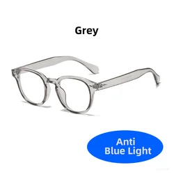 Vintage Classic Square Black Blue Light Blocking Glasses with Clear Lenses (Grey)