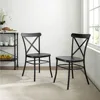 Camille Metal X Back Café Dining Chairs Set of 2, Matte Black 2