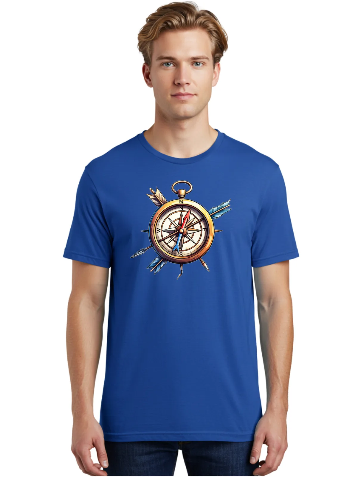 Compass-4 Mens Graphic Tee, 100% Cotton, Casual Summer Wear ...