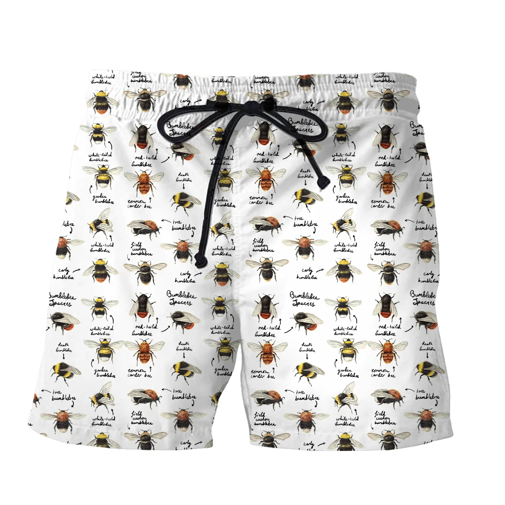 SONSPEE Insect Honeybee Pattern Shorts Men Women's Graphic Bee Funny Harajuku Clothing Oversize 3D Print Casual Short Pants