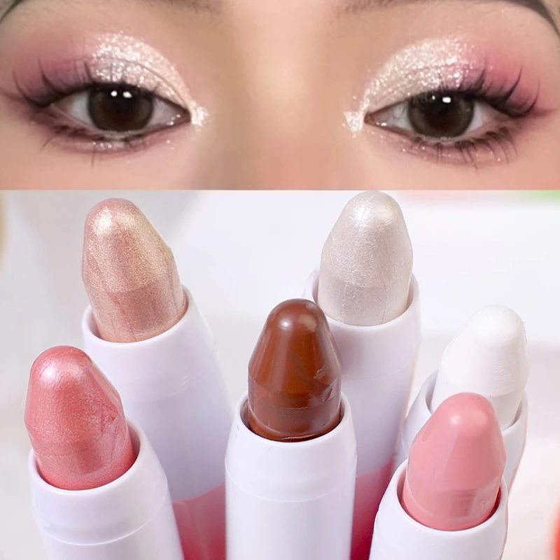

Waterproof Highlighter Pen Pearlescent White Longlasting Brightening Eye Face Glitter Lying Silkworm Eyeshadow Stick Face Makeup